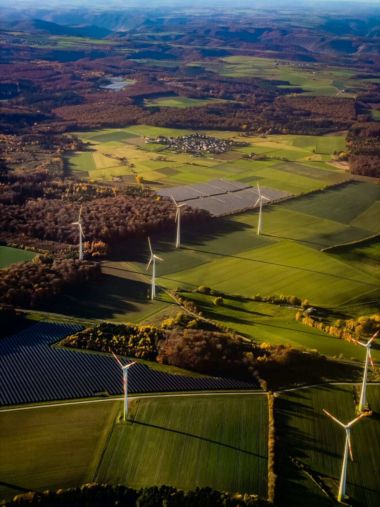 Aerial view of a renewable energy project site
