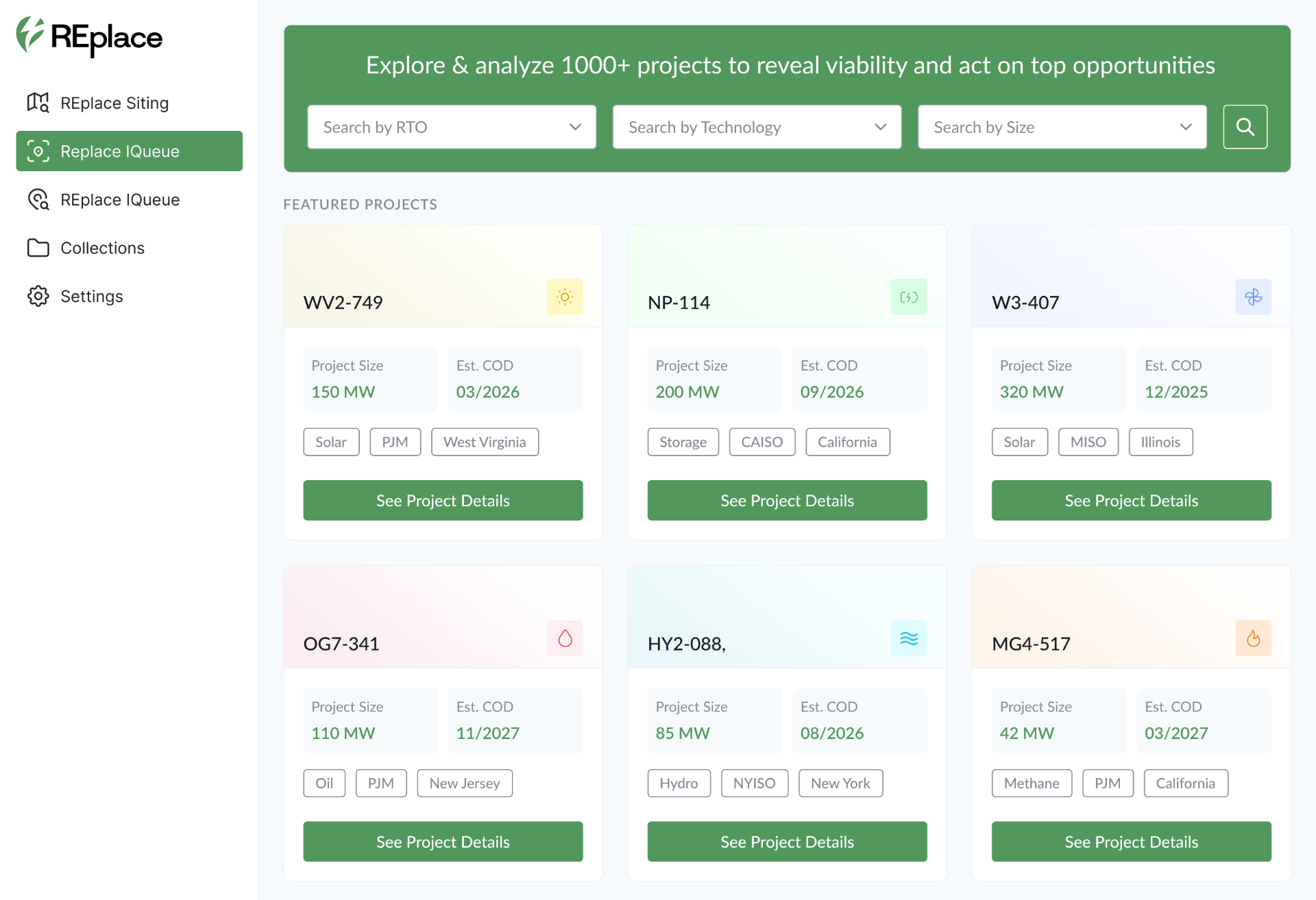 REplace iQueue project explorer screenshot