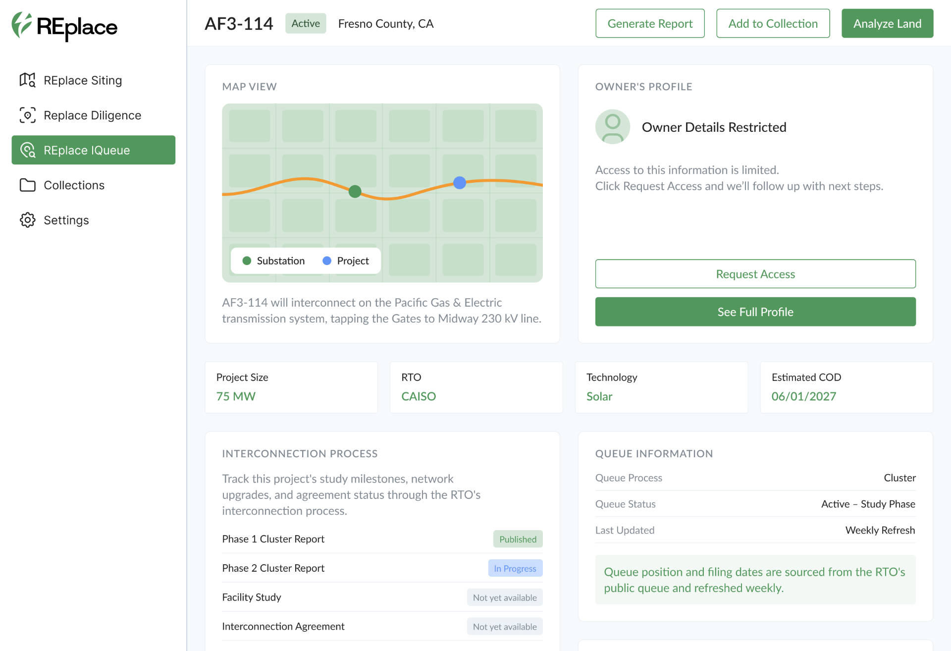 REplace iQueue owner profile screenshot
